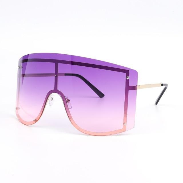 Gafas de sol gradientes oversized en azul y amarillo para mujeres