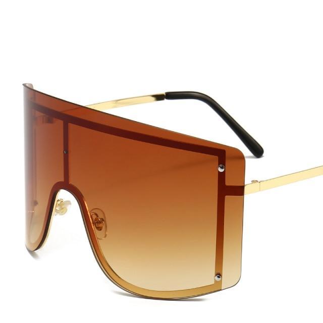 Gafas de sol gradientes oversized en azul y amarillo para mujeres