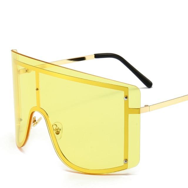 Gafas de sol gradientes oversized en azul y amarillo para mujeres