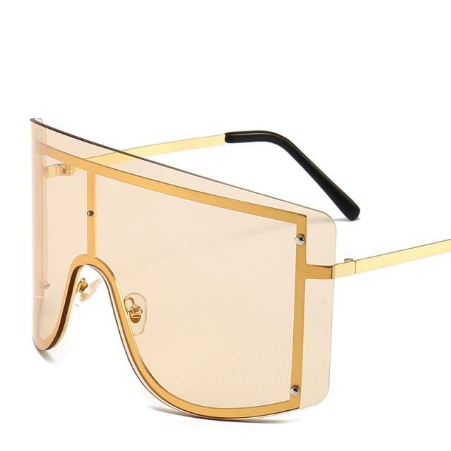 Gafas de sol gradientes oversized en azul y amarillo para mujeres
