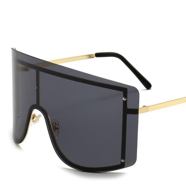 Gafas de sol gradientes oversized en azul y amarillo para mujeres