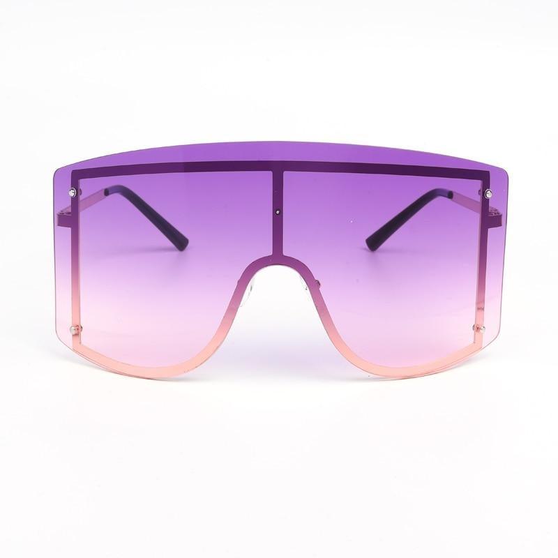 Gafas de sol gradientes oversized en azul y amarillo para mujeres