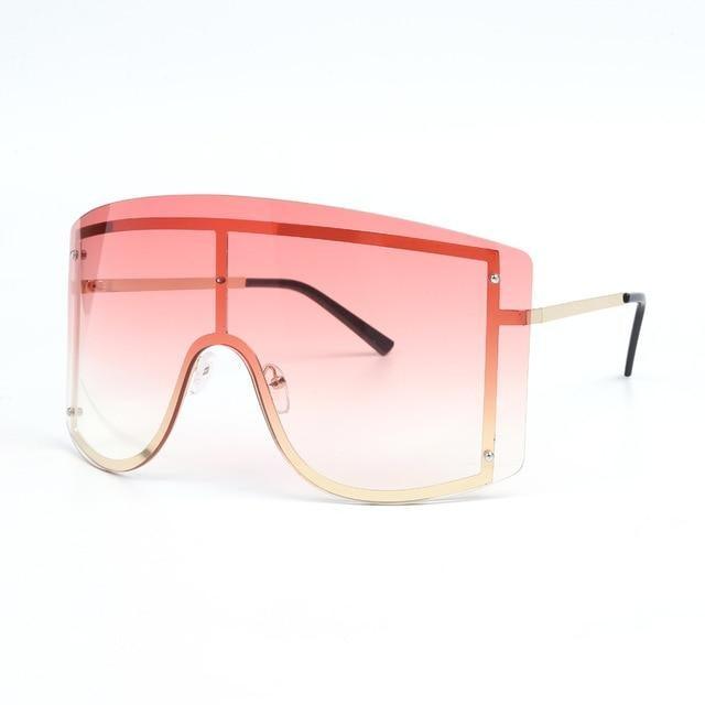 Gafas de sol gradientes oversized en azul y amarillo para mujeres