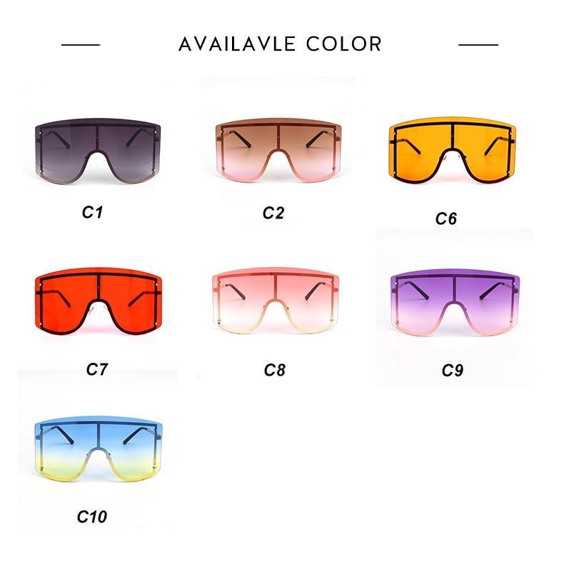 Gafas de sol gradientes oversized en azul y amarillo para mujeres