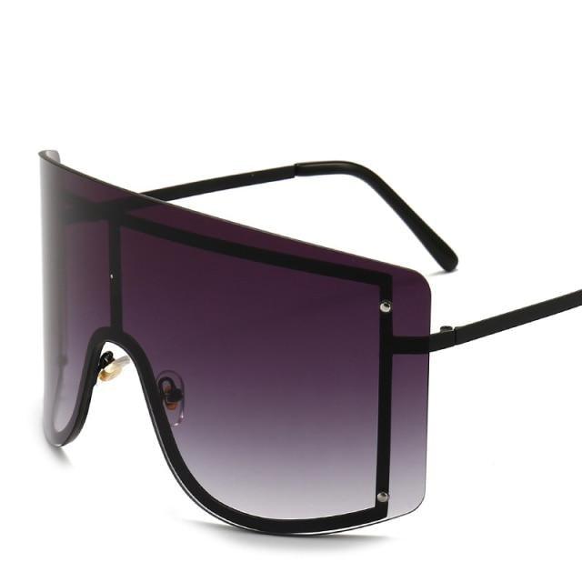 Gafas de sol gradientes oversized en azul y amarillo para mujeres