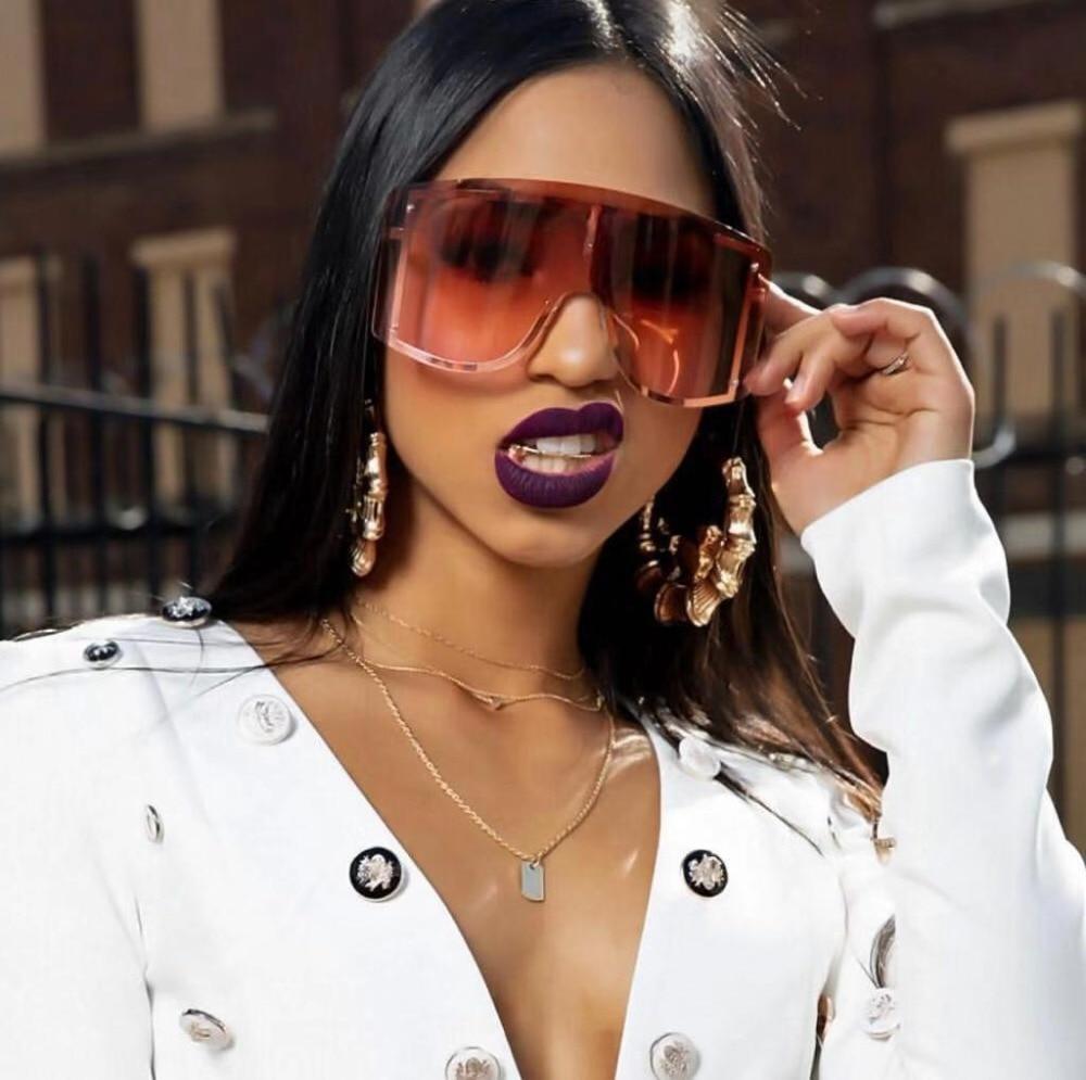 Gafas de sol gradientes oversized en azul y amarillo para mujeres