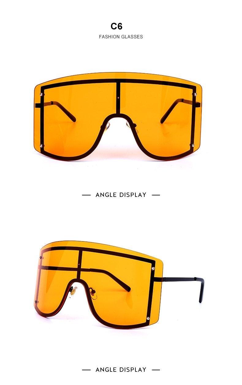 Gafas de sol gradientes oversized en azul y amarillo para mujeres