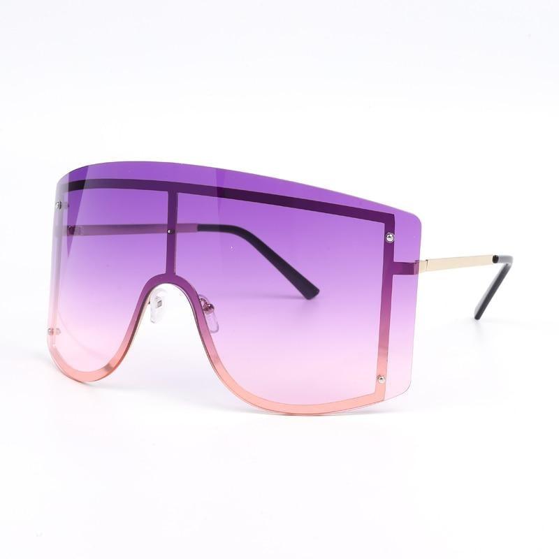 Gafas de sol gradientes oversized en azul y amarillo para mujeres