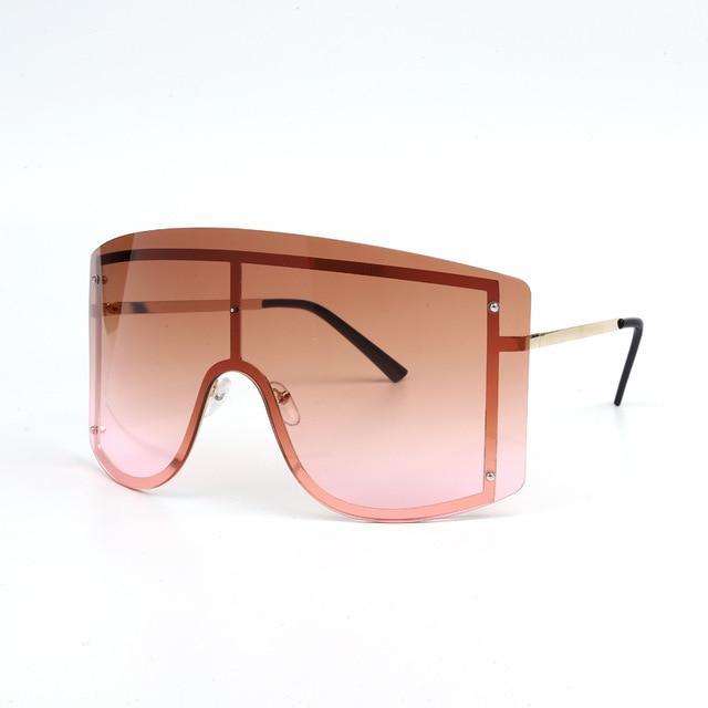 Gafas de sol gradientes oversized en azul y amarillo para mujeres