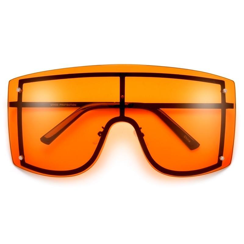 Gafas de sol gradientes oversized en azul y amarillo para mujeres