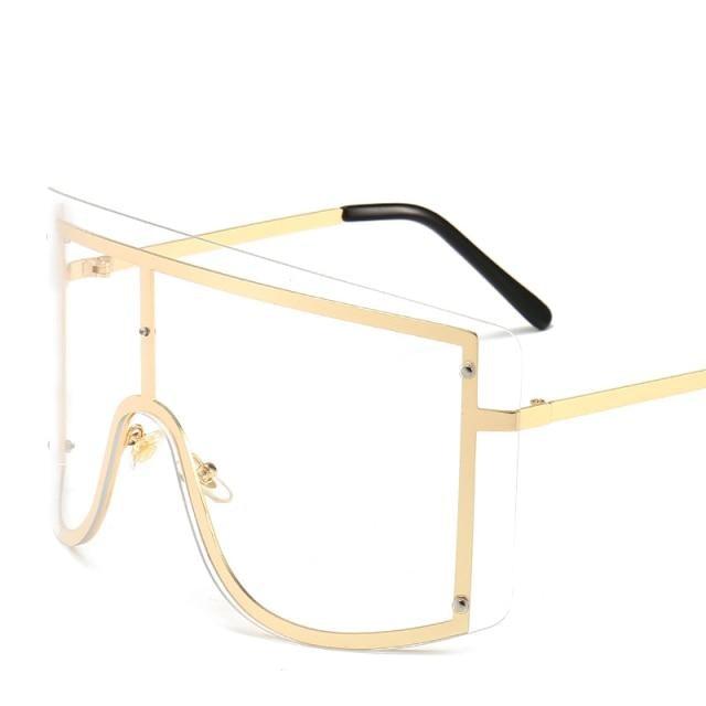 Gafas de sol gradientes oversized en azul y amarillo para mujeres