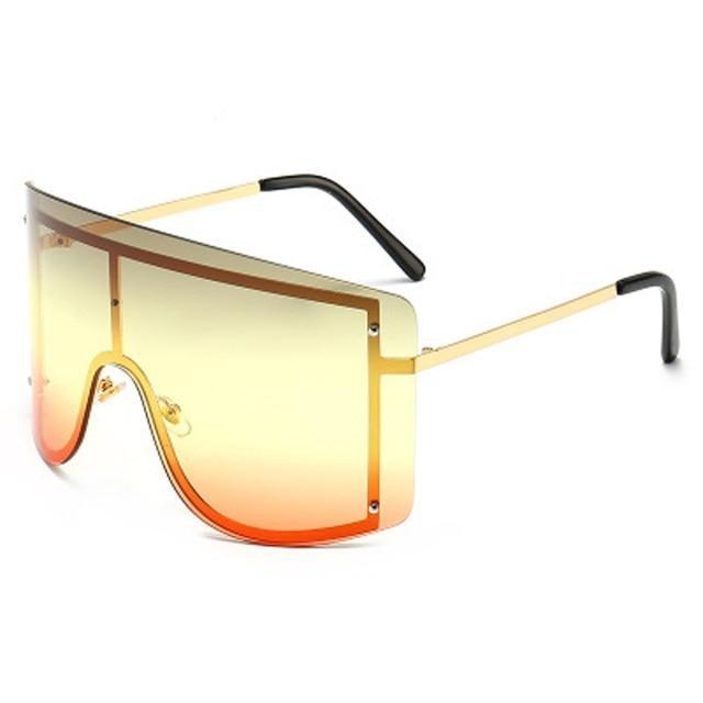 Gafas de sol gradientes oversized en azul y amarillo para mujeres