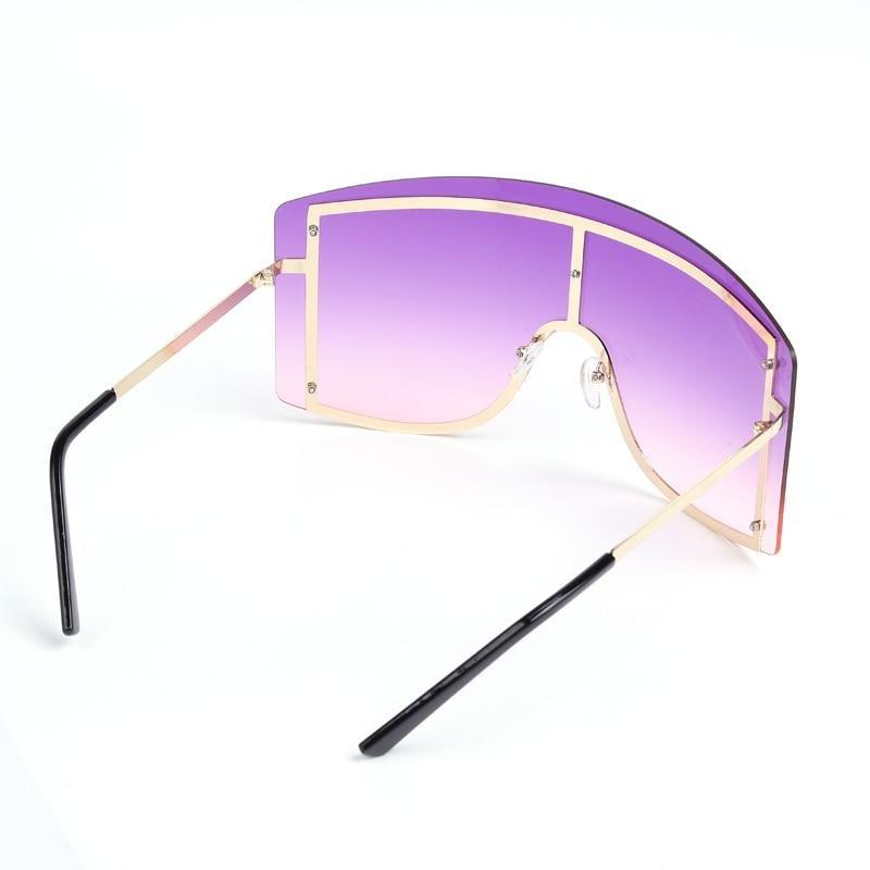 Gafas de sol gradientes oversized en azul y amarillo para mujeres
