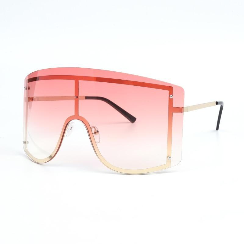 Gafas de sol gradientes oversized en azul y amarillo para mujeres
