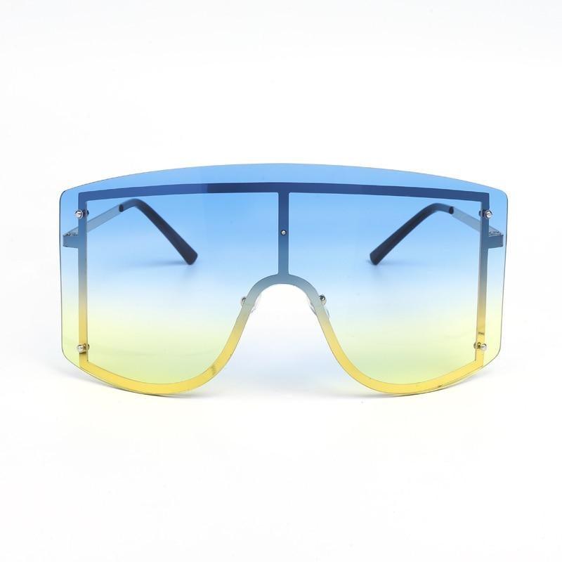 Gafas de sol gradientes oversized en azul y amarillo para mujeres