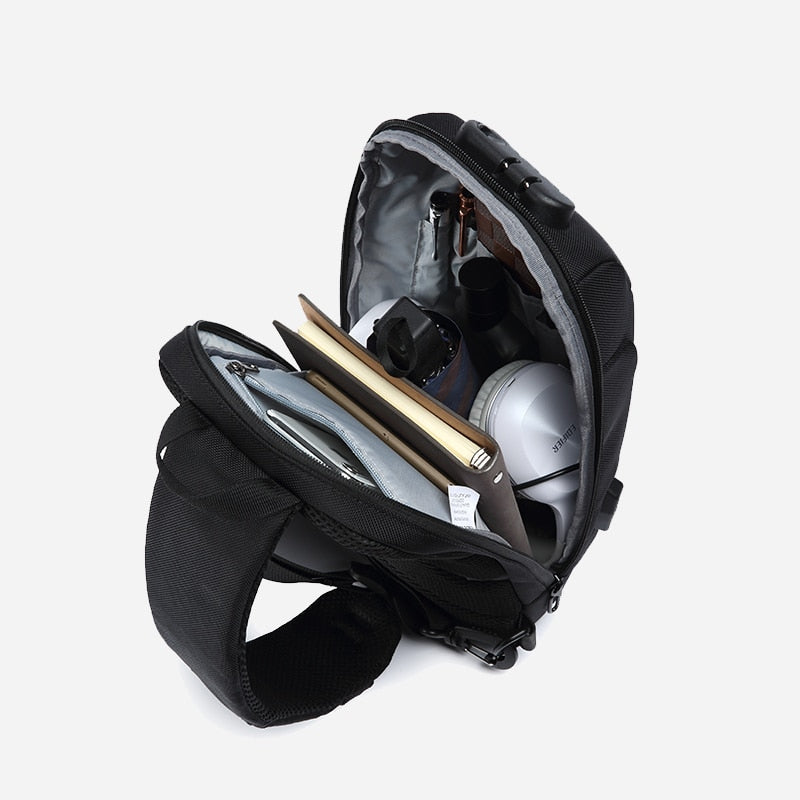 OZUKO Multifunction Crossbody Bag for Men Anti-theft Shoulder Messenger Bags Male Waterproof Short Trip Chest Bag Pack - Korvel