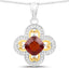Pendentif en Hessonite et Diamant de 1,63 Carat en Or 18K et Argent Sterling