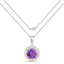 Colgante de amatista genuina de 1.87 quilates y diamantes en oro de 14K y plata esterlina