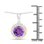 Colgante de amatista genuina de 1.87 quilates y diamantes en oro de 14K y plata esterlina