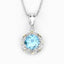 Colgante de Topacio Azul Suizo de 2.32 Quilates y Diamantes en Oro de 14K y Plata Esterlina