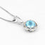 Colgante de Topacio Azul Suizo de 2.32 Quilates y Diamantes en Oro de 14K y Plata Esterlina