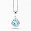 Colgante de Topacio Azul Suizo de 2.32 Quilates y Diamantes en Oro de 14K y Plata Esterlina