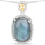 11.05 Carat Genuine Labradorite & Diamond Pendant in 14K Gold