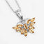 1.32 Carat Genuine Citrine .925 Sterling Silver Butterfly Pendant