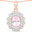 4.26 Carat Genuine Kunzite and White Topaz Pendant in Sterling Silver