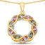 Colgante Elegante de Zafiro Verde y Zafiro Rosa de 1.83 Quilates