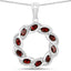 2.33 Carat Genuine Garnet and White Topaz Pendant in Sterling Silver