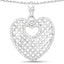 Colgante de Corazón de Plata Esterlina con Diamante Blanco Genuino de 0.52 Quilates