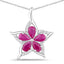 Pendentif en Rubis et Zircon Blanc de 1,37 Carat en Argent Sterling