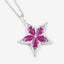 Pendentif en Rubis et Zircon Blanc de 1,37 Carat en Argent Sterling