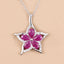 Pendentif en Rubis et Zircon Blanc de 1,37 Carat en Argent Sterling