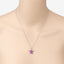 Pendentif en Rubis et Zircon Blanc de 1,37 Carat en Argent Sterling