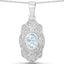 Pendentif en aigue-marine et topaze blanche de 0,48 carat en argent sterling