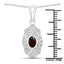 0.63 Carat Genuine Garnet and White Topaz Pendant in Sterling Silver