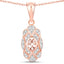 0.52 Carat Genuine Morganite and White Topaz Pendant