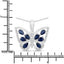 Pendentif en saphir bleu véritable de 1,67 carat et zircon blanc en argent sterling