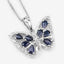 Pendentif en saphir bleu véritable de 1,67 carat et zircon blanc en argent sterling