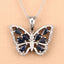 Pendentif en saphir bleu véritable de 1,67 carat et zircon blanc en argent sterling