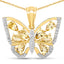 1.81 Carat Genuine Citrine & White Topaz Sterling Silver Pendant