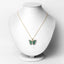 1.91 Carat Genuine Emerald and White Zircon Pendant in Sterling Silver