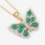 1.91 Carat Genuine Emerald and White Zircon Pendant in Sterling Silver