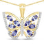 1.75 Carat Genuine Tanzanite & White Zircon Pendant in Sterling Silver
