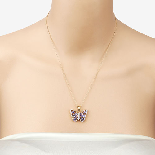 1.75 Carat Genuine Tanzanite & White Zircon Pendant in Sterling Silver