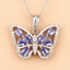 Pendentif en argent sterling de 1,75 carat en tanzanite véritable et zircon blanc