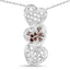 Pendentif en diamant rouge et blanc véritable de 0,45 carat en argent sterling