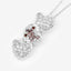 Pendentif en diamant rouge et blanc véritable de 0,45 carat en argent sterling